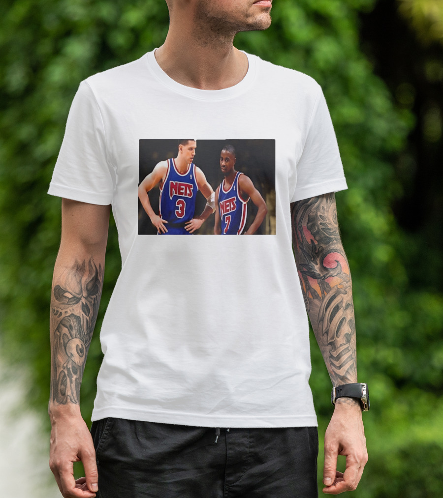 Drazen Petrovic Kenny Anderson New Jersey Nets 3 7 Blue Jerseys T-Shirt