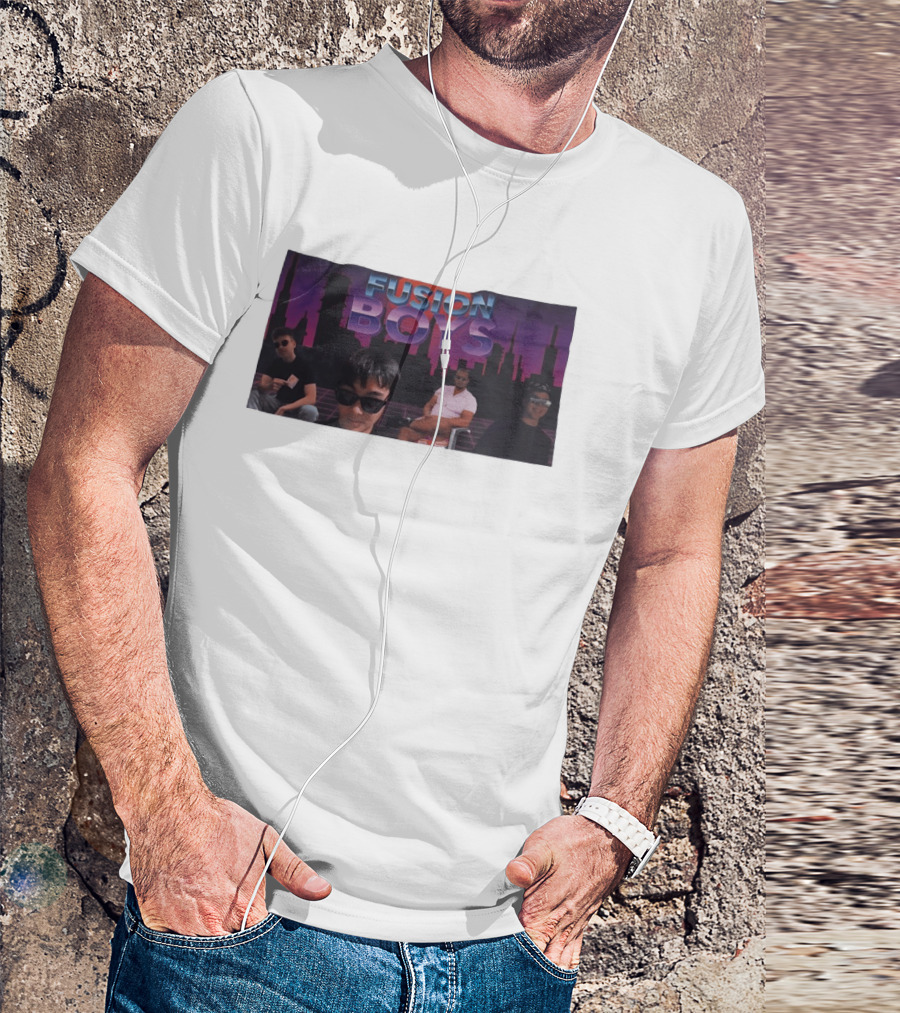 Fusion Boys Aesthetic Group Vaporwave Skyline T-Shirt
