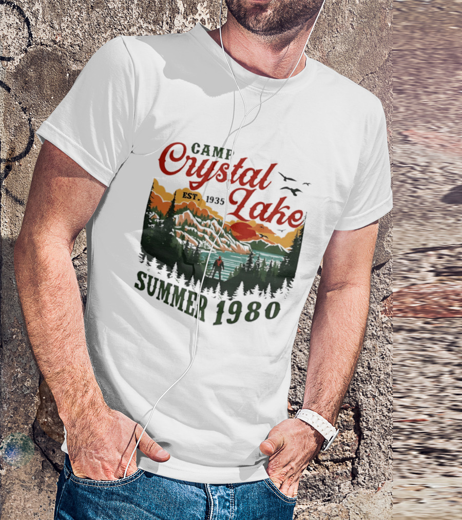 Camp Crystal Lake EST 1935 Summer 1980 Scenic Reflection T-Shirt