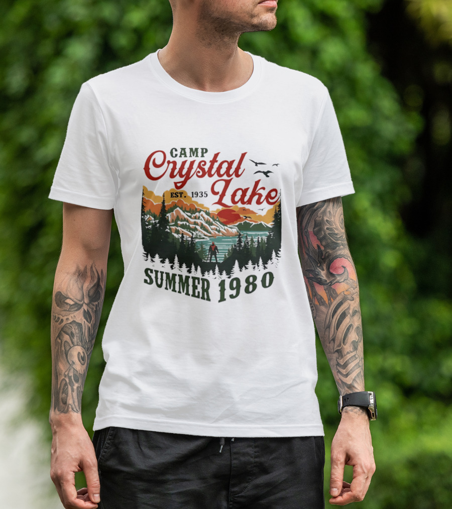 Camp Crystal Lake EST 1935 Summer 1980 Scenic Reflection T-Shirt