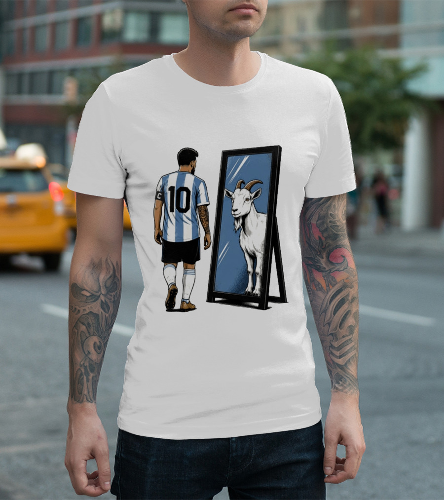 GOAT In The Mirror Argentina 10 Soccer Legend T-Shirt