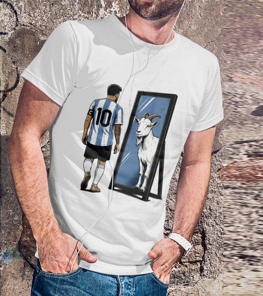 GOAT In The Mirror Argentina 10 Soccer Legend T-Shirt