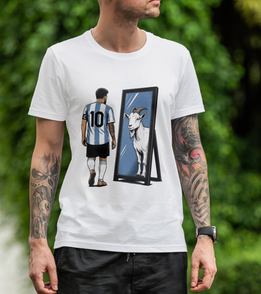 GOAT In The Mirror Argentina 10 Soccer Legend T-Shirt