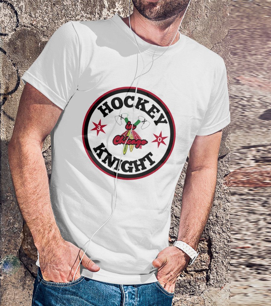 Hockey Knight In Chicago Vintage Red Stars And Tomahawks T-Shirt