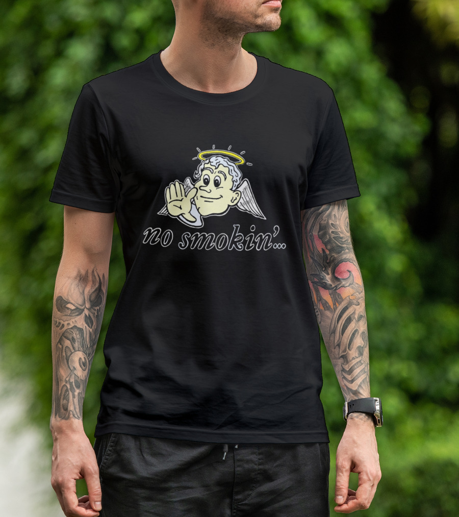 Angel Halo No Smokin' Hand Gesture T-Shirt