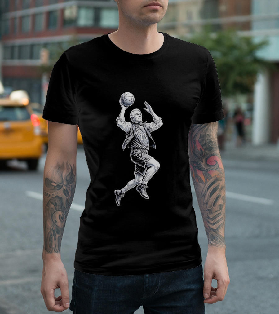 George Mikan Number 13 Basketball Legend Jump Shot T-Shirt
