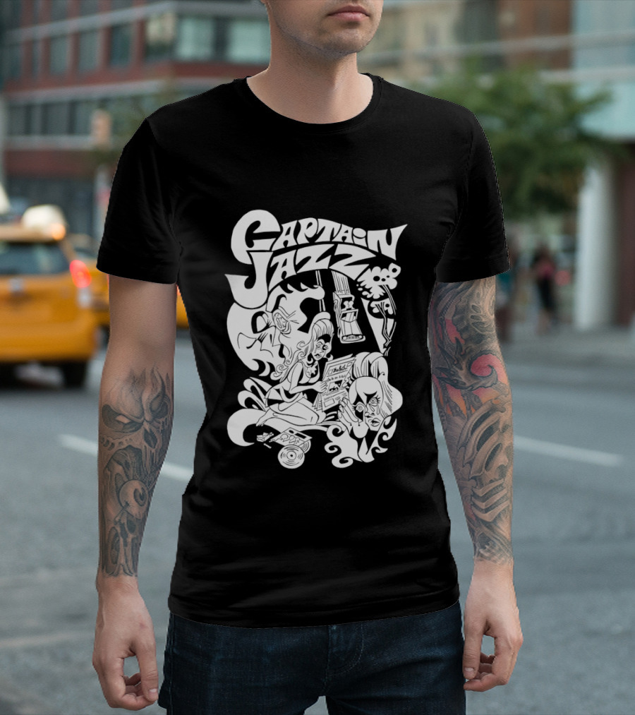 Captain Jazz Comic Retro Music Vibes T-Shirt