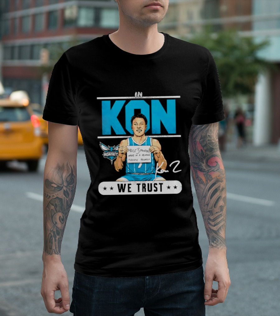 Kon Knueppel Charlotte Hornets In Kon We Trust Rookie Record Most 3 Pointers Made In A Season T-Shirt