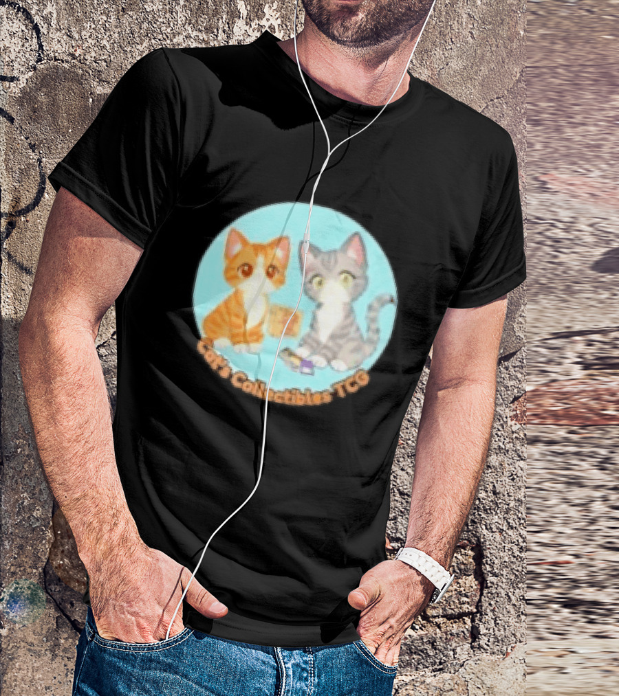 Cat's Collectibles TCG Cute Cartoon Cats Holding Trading Cards T-Shirt
