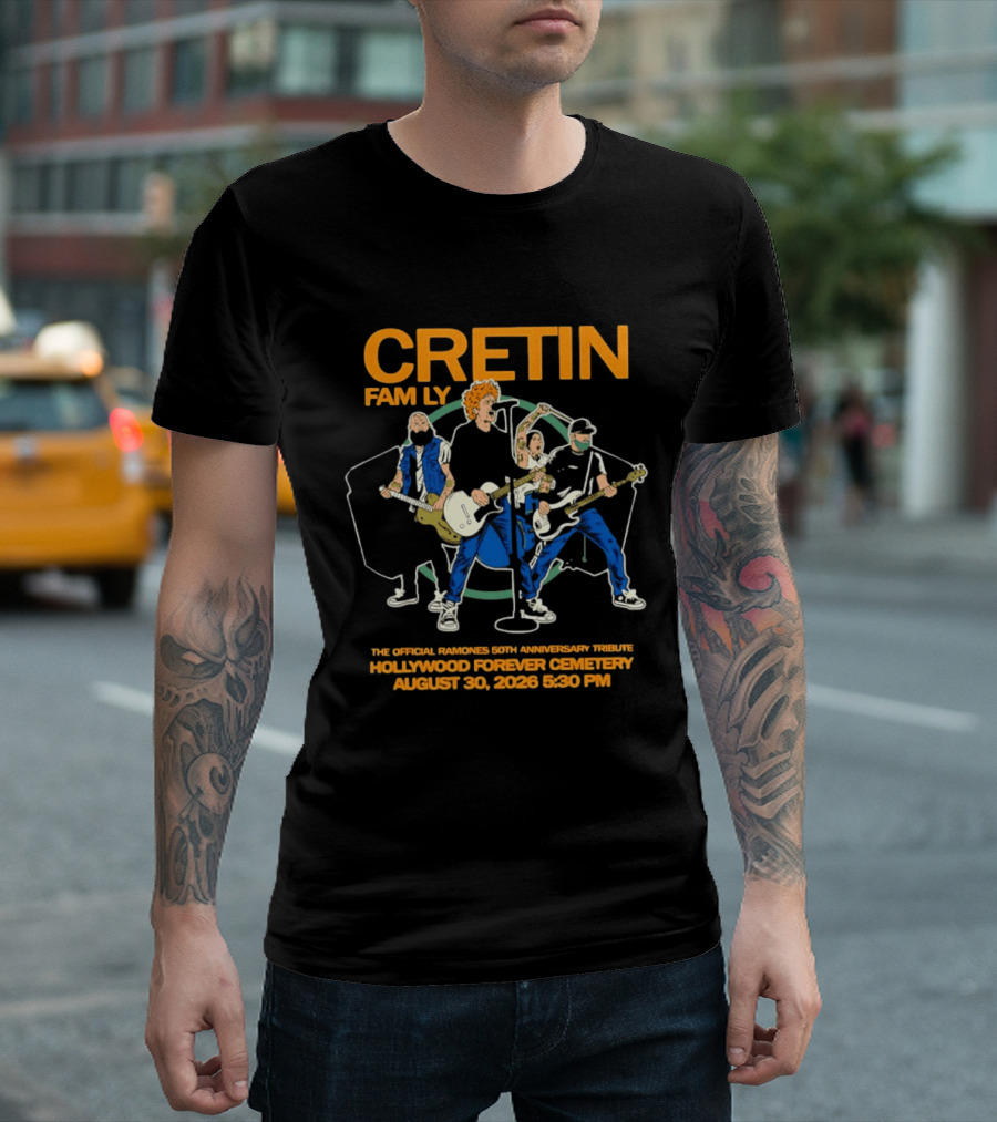 Cretin Family The Ramones 50th Anniversary Hollywood Forever Cemetery August 30 2026 5:30 PM T-Shirt