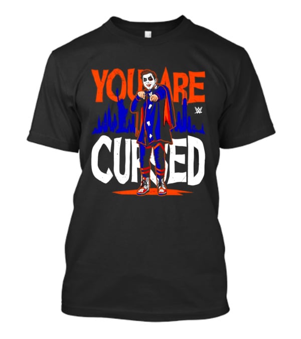 Danhausen You Are Cursed WWE Distressed Orange Blue Jokerface T-Shirt