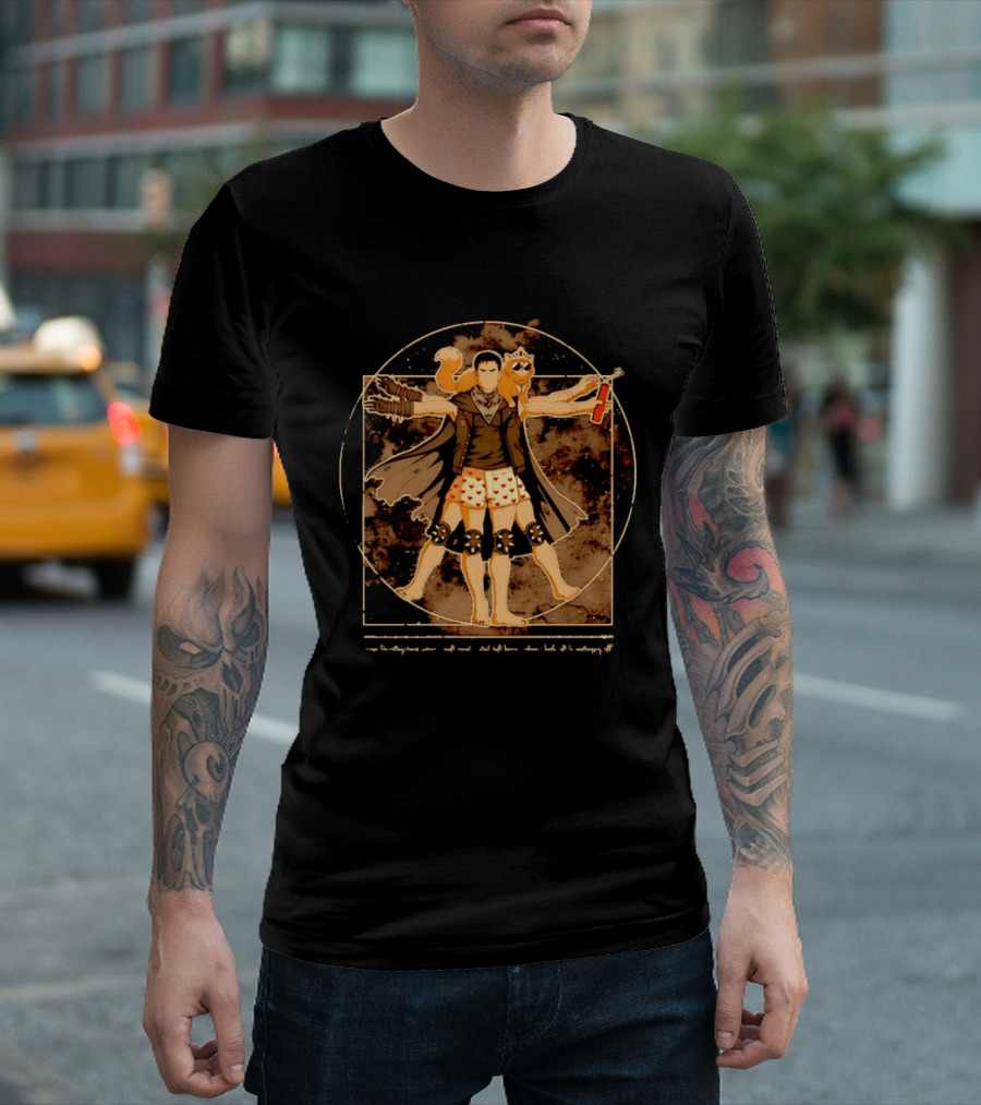 Dungeon Crawler Carl And Princess Donut Vitruvian Man Pose T-Shirt