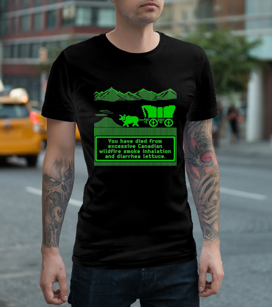 Oregon Trail You Have Died From Excessive Canadian Wildfire Smoke Inhalation And Diarrhea Lettuce T-Shirt
