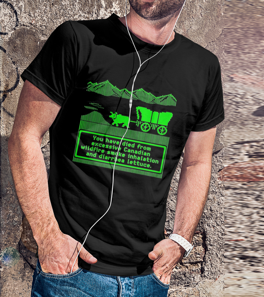 Oregon Trail You Have Died From Excessive Canadian Wildfire Smoke Inhalation And Diarrhea Lettuce T-Shirt