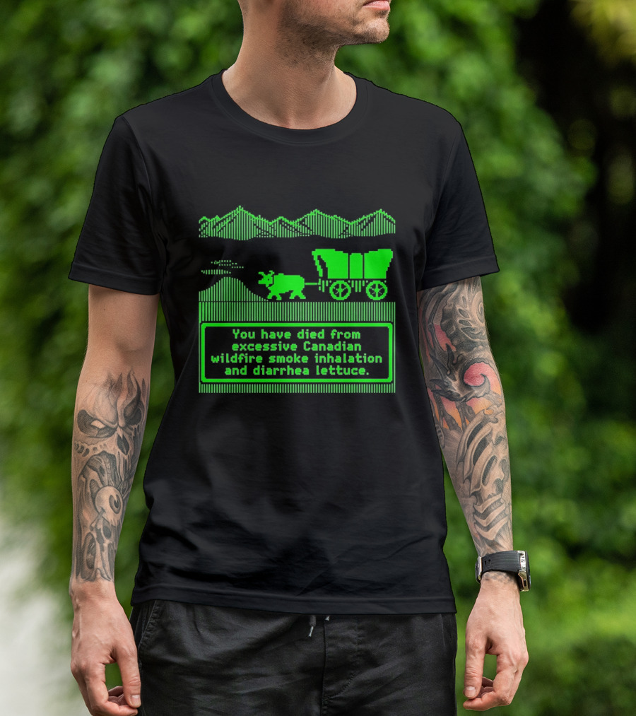 Oregon Trail You Have Died From Excessive Canadian Wildfire Smoke Inhalation And Diarrhea Lettuce T-Shirt