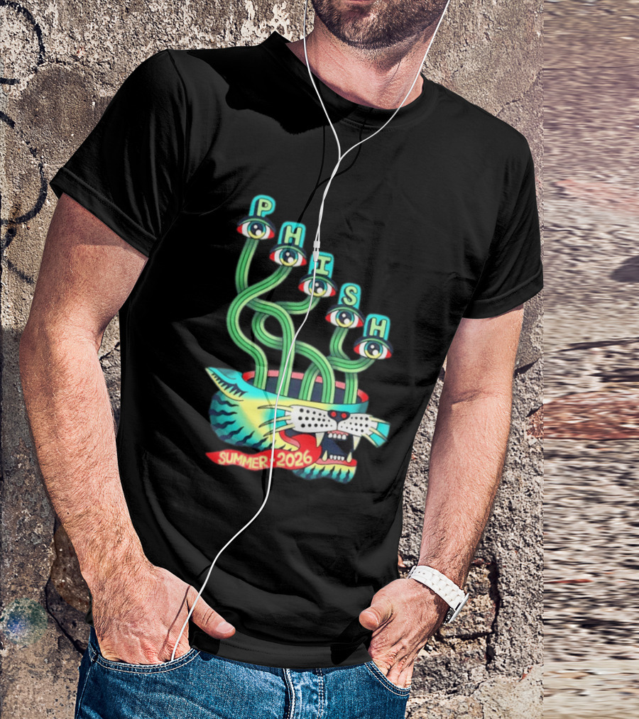 Phish Summer 2026 Jam Band Psychedelic Cat Eye Stalks T-Shirt