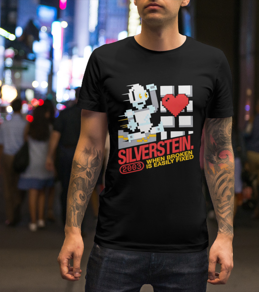 Silverstein 2003 When Broken Is Easily Fixed Pixel Robot Heart T-Shirt