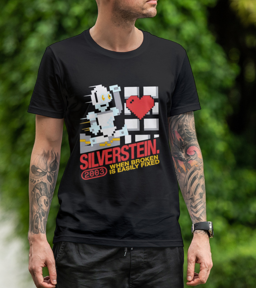 Silverstein 2003 When Broken Is Easily Fixed Pixel Robot Heart T-Shirt