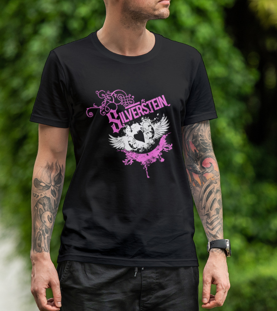 Silverstein Heart Winged Angels Post Hardcore Fashion T-Shirt
