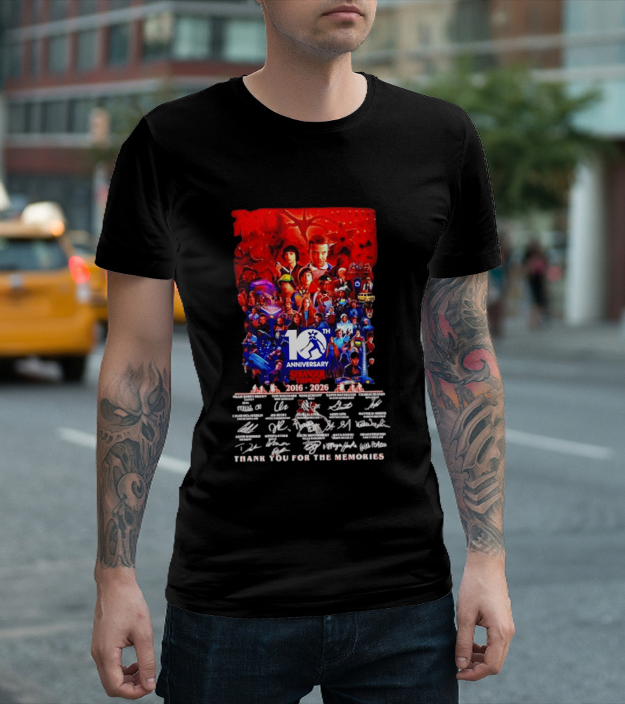 Stranger Things 10th Anniversary 2016 2026 Thank You For The Memories 10th Anniversary T-Shirt