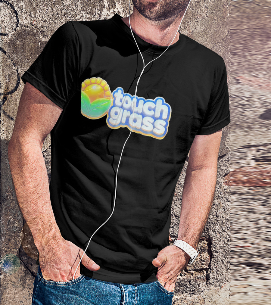 Touch Grass Plants Vs Zombies Sunflower Gaming Meme T-Shirt