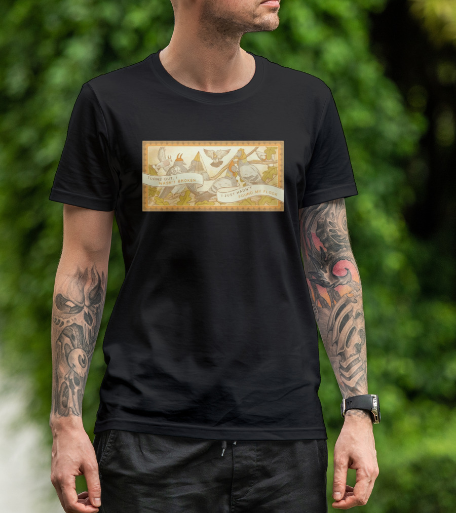 Turns Out I Wasn't Broken I Just Hadn't Found My Flock Pigeon Funny Vintage Style Banner With Autumn Leaves T-Shirt