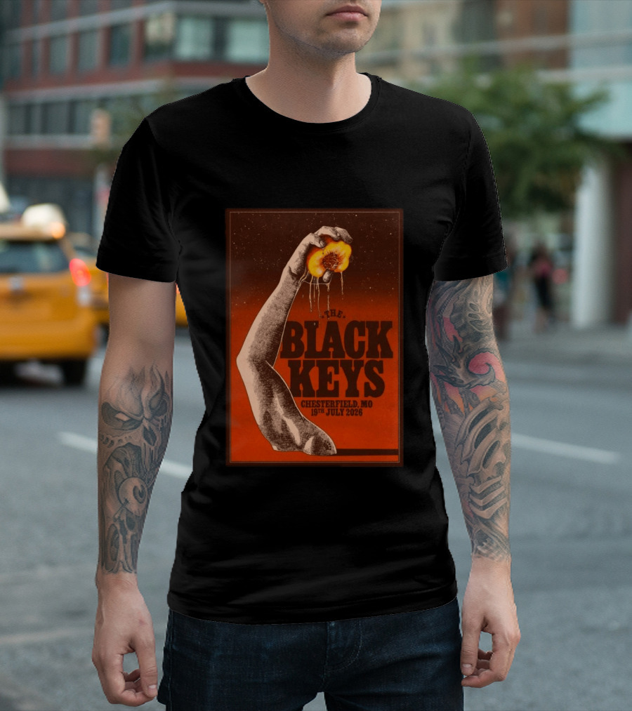 The Black Keys Chesterfield MO 19th July 2026 Dripping Peach Arm T-Shirt