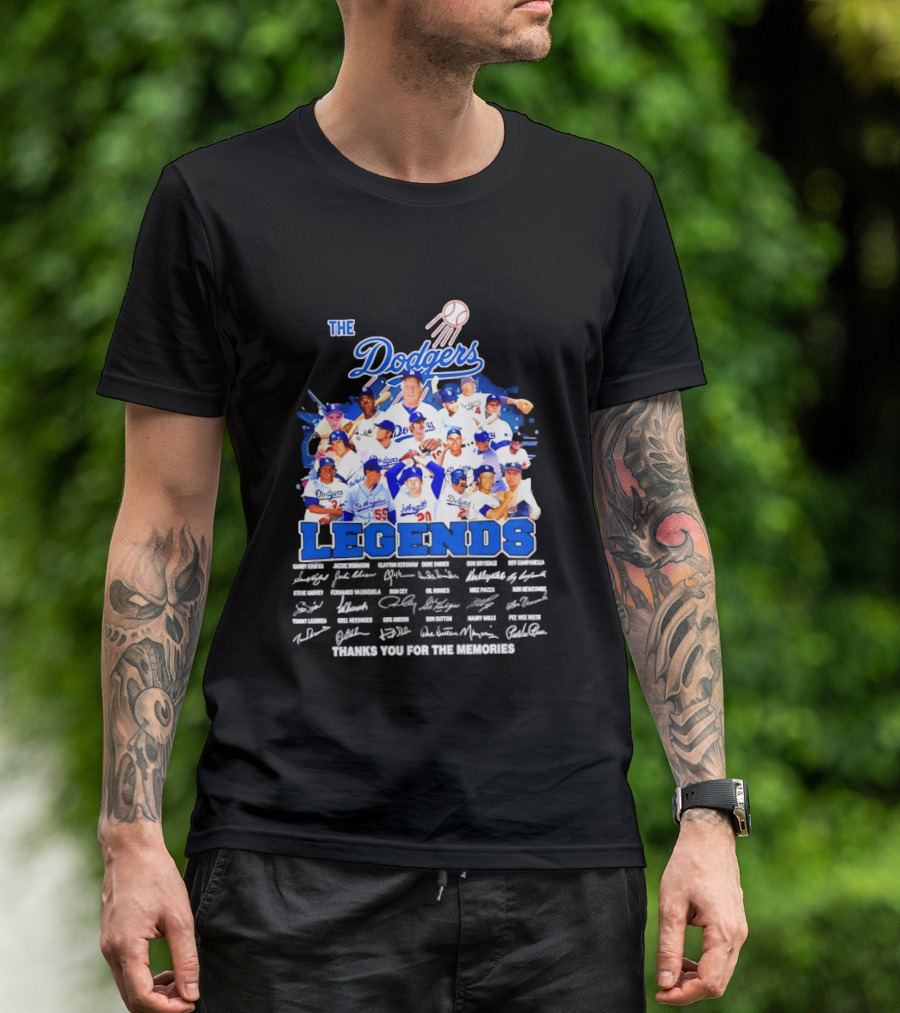The Dodgers Legends Signatures Thank You For The Memories T-Shirt
