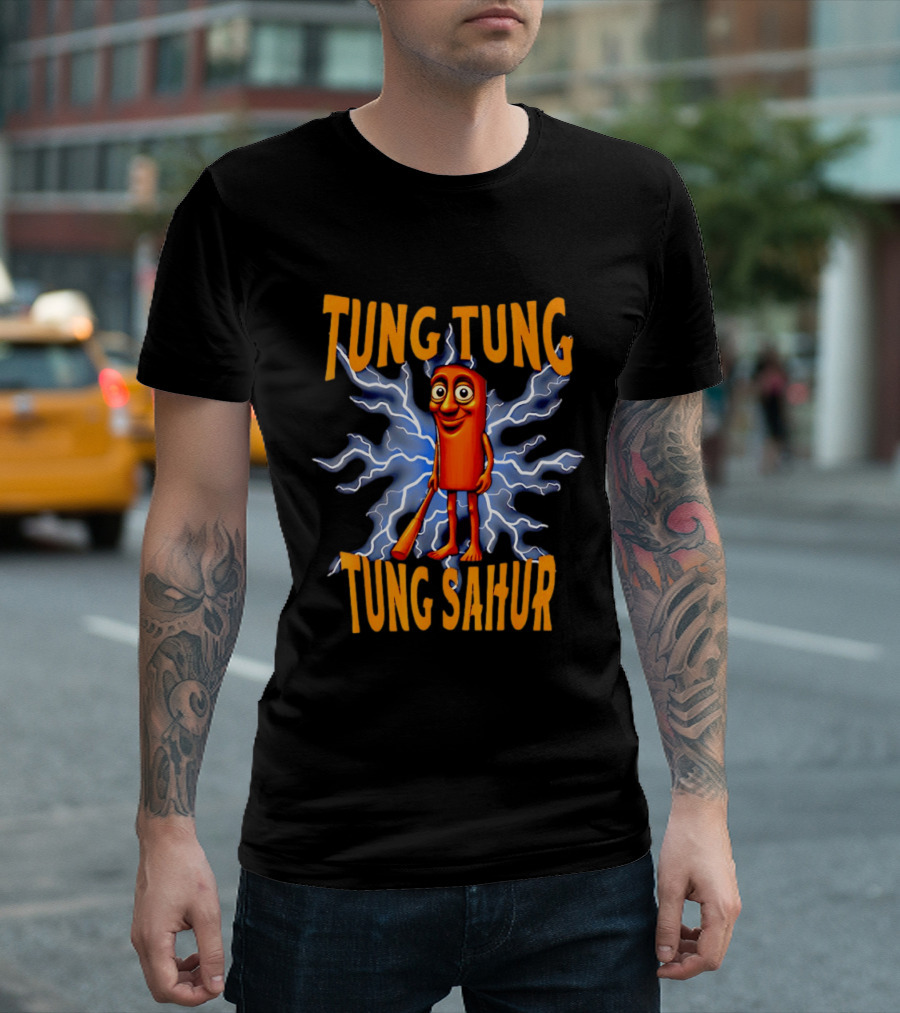 Tung Tung Tung Sahur Cartoon Character With Bat T-Shirt