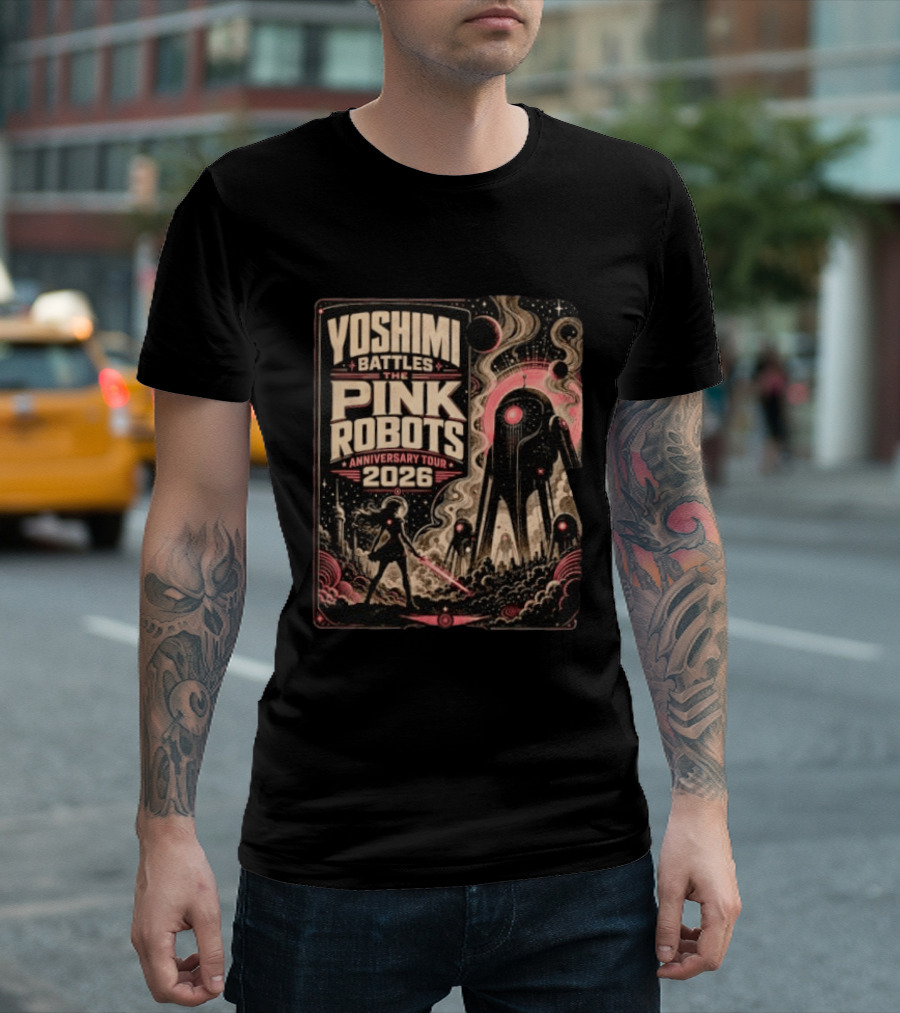 Yoshimi Battles The Pink Robots Anniversary Tour 2026 Retro Sci Fi T-Shirt