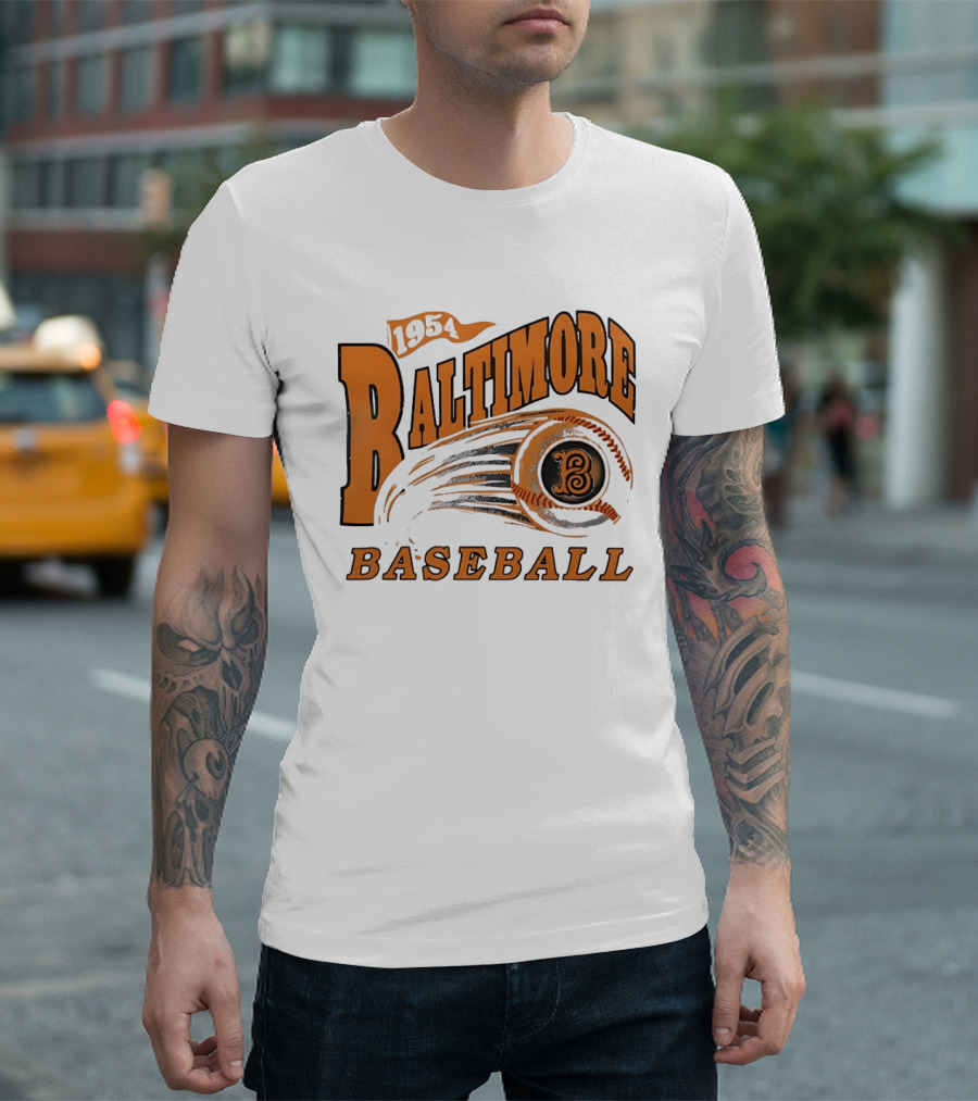 1954 Baltimore Baseball B Classic MLB Style Vintage Look T-Shirt