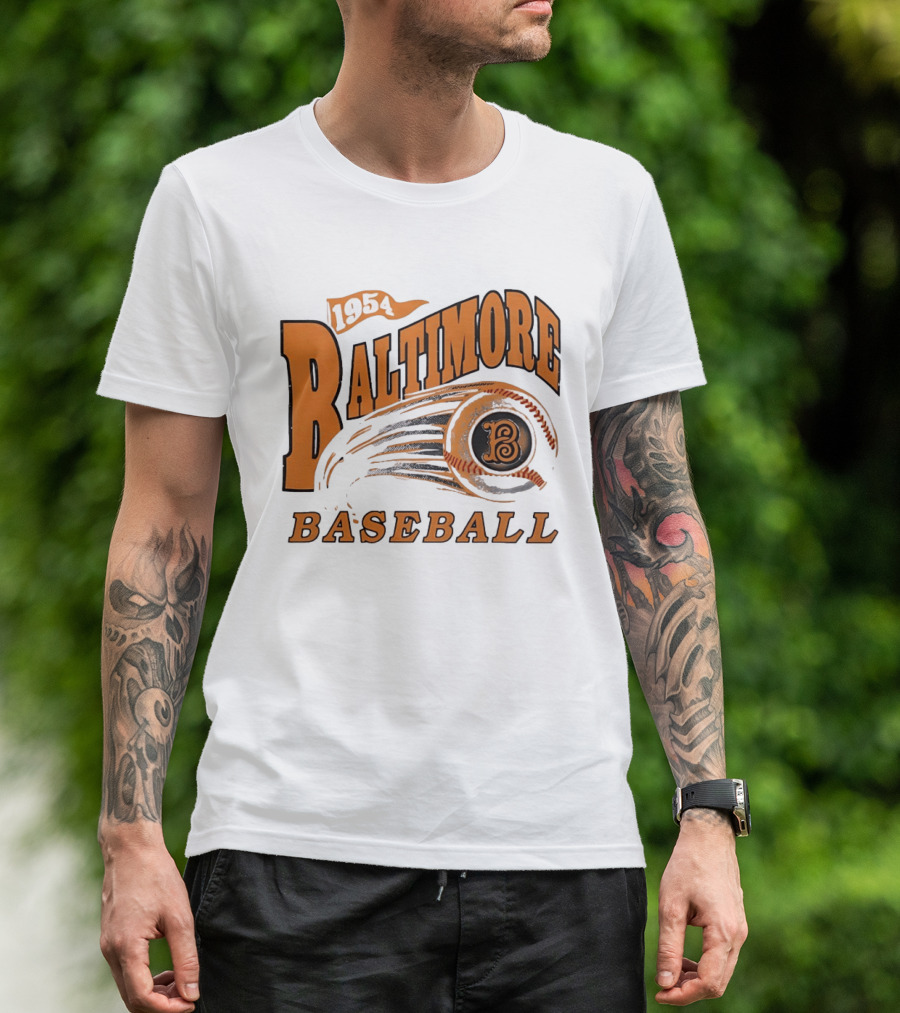 1954 Baltimore Baseball B Classic MLB Style Vintage Look T-Shirt