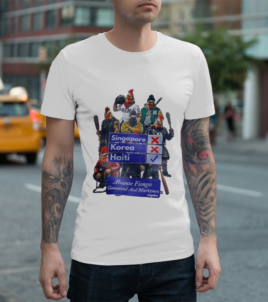 Ahsante Fiongos Goonmond Murkymen Haiti Rooster Crew T-Shirt