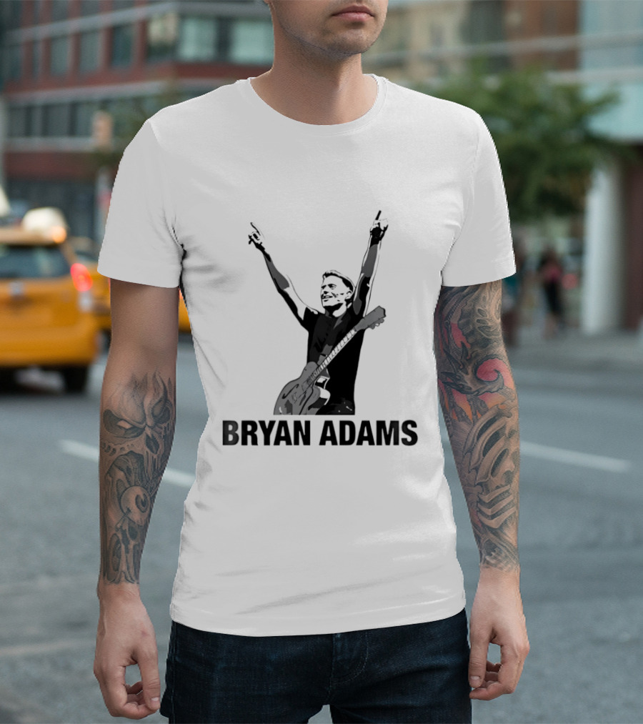 Bryan Adams Guitar Celebration Pose T-Shirt