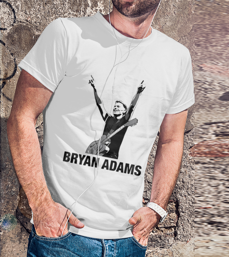 Bryan Adams Guitar Celebration Pose T-Shirt