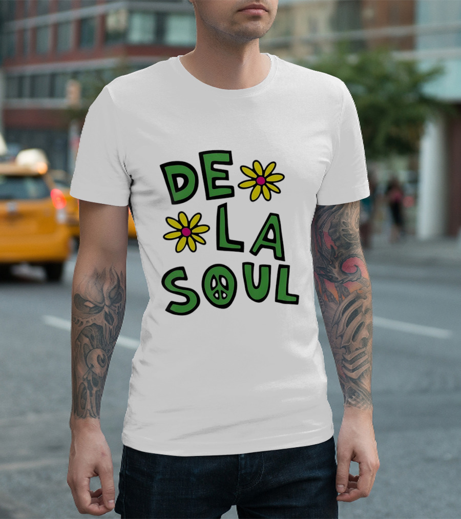 De La Soul Flowers Peace Sign Iconic 90s Hip Hop Nostalgia T-Shirt