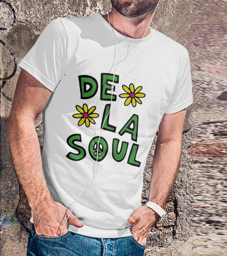 De La Soul Flowers Peace Sign Iconic 90s Hip Hop Nostalgia T-Shirt
