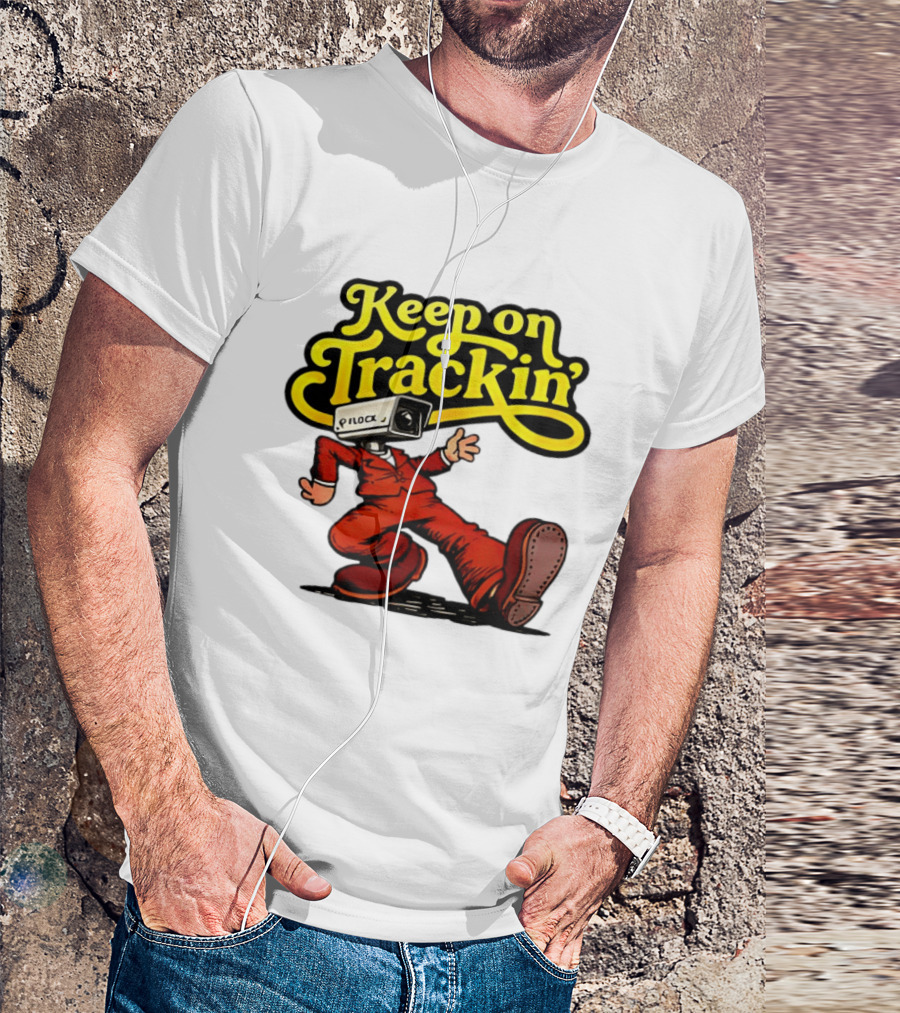 Keep On Trackin' Security Camera Head Person Walking T-Shirt