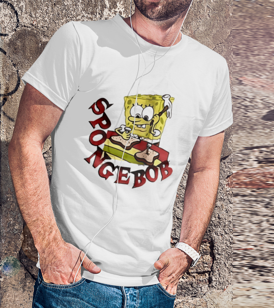 SpongeBob Assembling Sandwich With Hammer T-Shirt