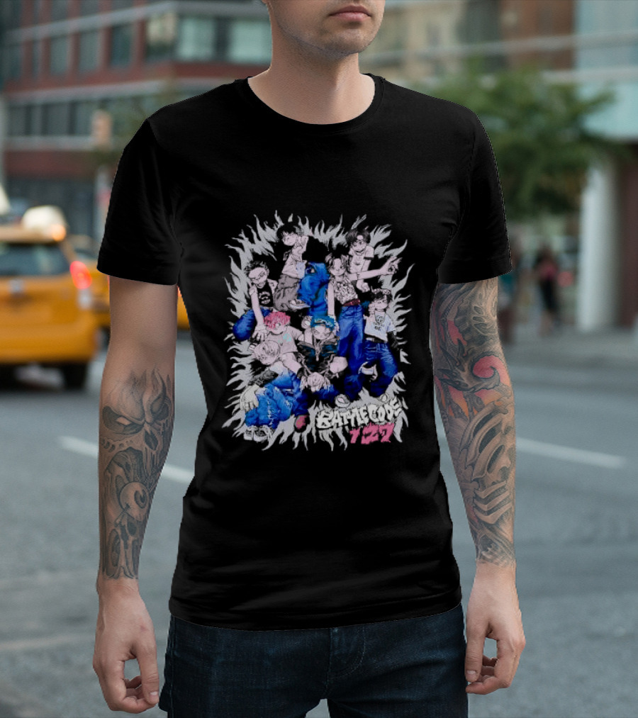 Battlecode 127 Anime Manga Characters Dynamic Group Pose T-Shirt