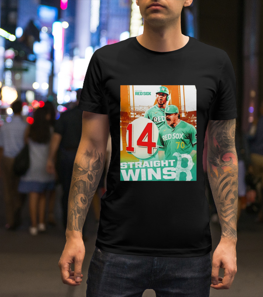 Boston Red Sox 14 Straight Wins Number 70 Celebration T-Shirt