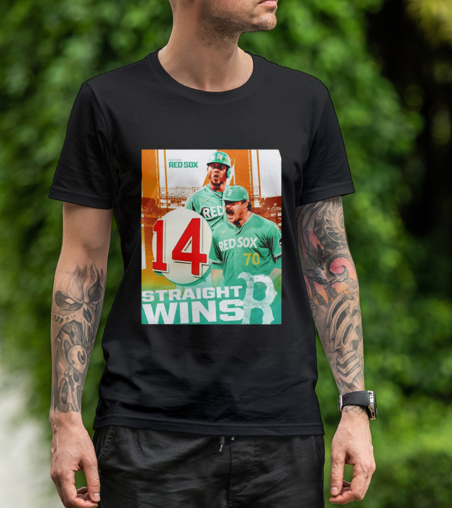Boston Red Sox 14 Straight Wins Number 70 Celebration T-Shirt