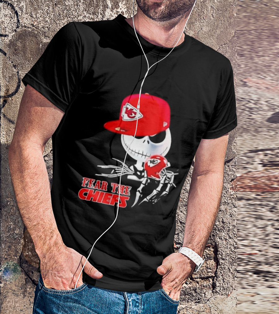 Jack Skellington Kansas City Chiefs Helmet Fear The Chiefs T-Shirt