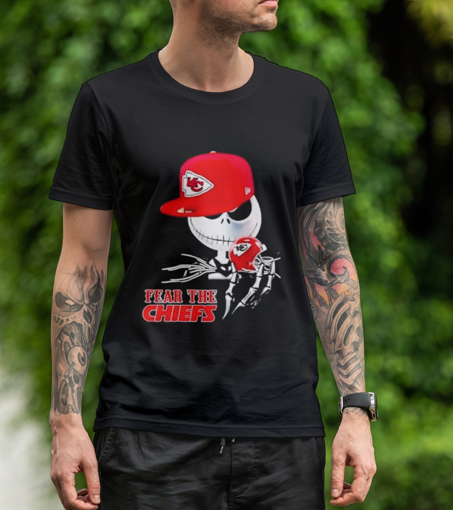 Jack Skellington Kansas City Chiefs Helmet Fear The Chiefs T-Shirt