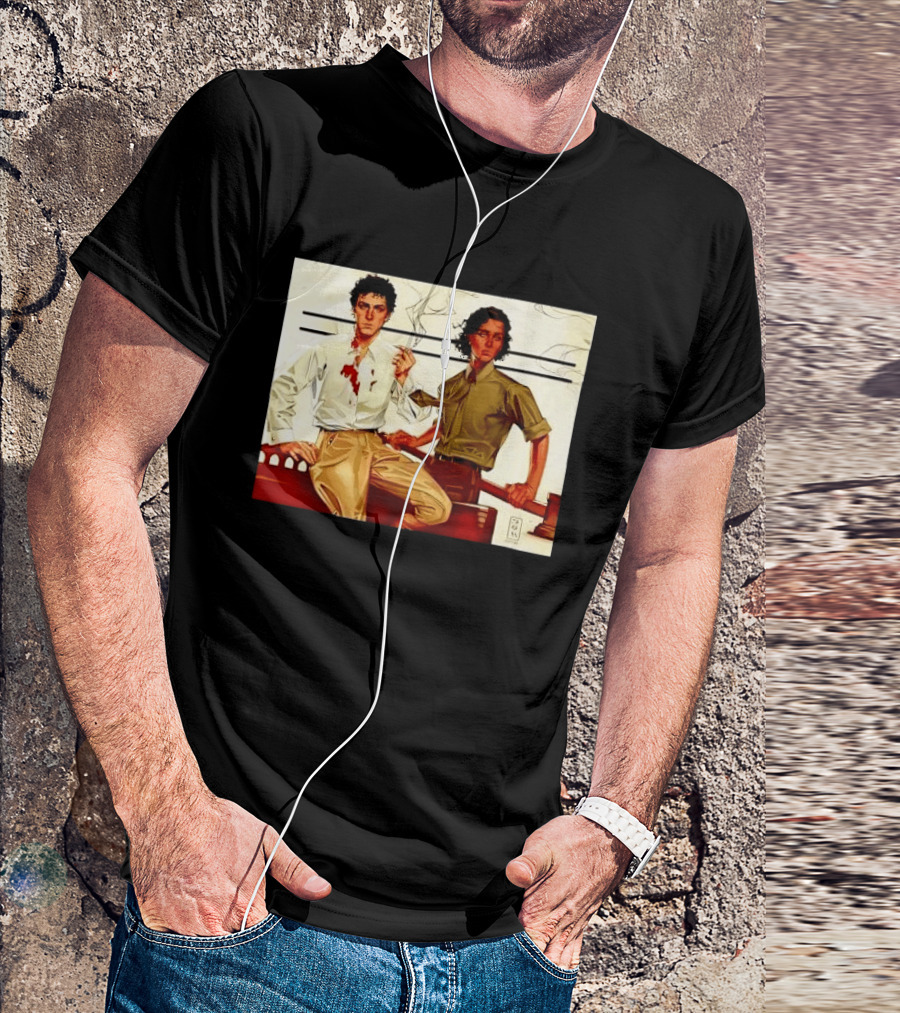JAPH Two Men Smoking With Bloodstain T-Shirt