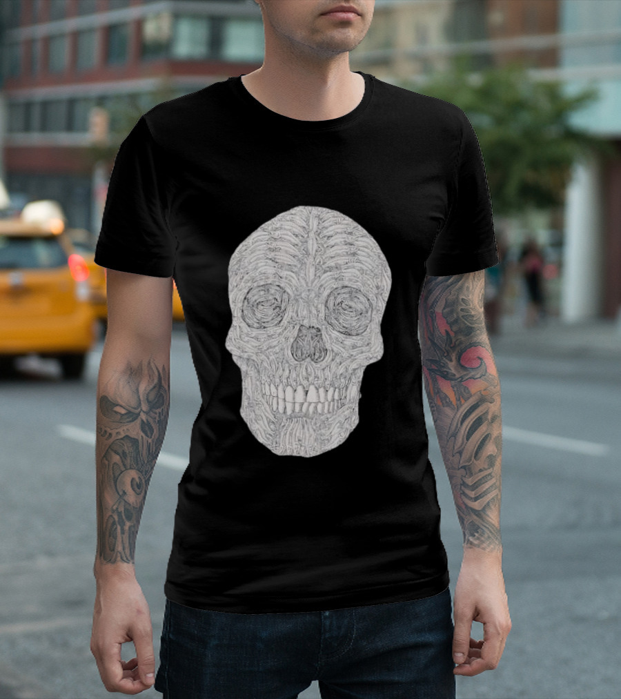 Salmon Fish Bones Skull T-Shirt