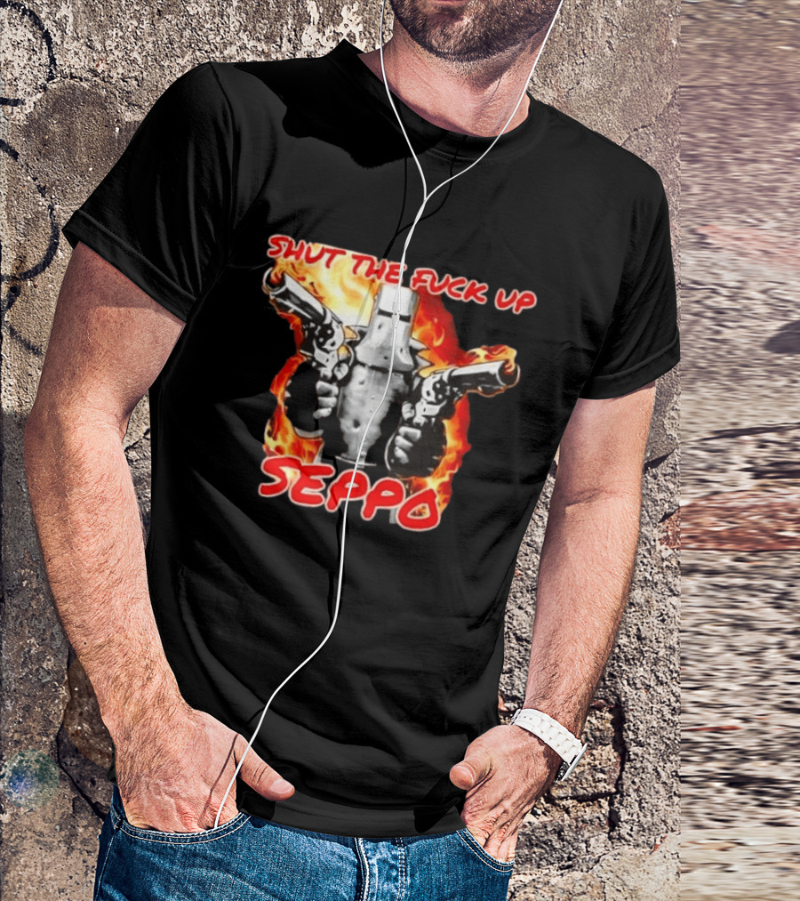 Shut The Fuck Up Seppo Dual Revolvers Fire Knight T-Shirt