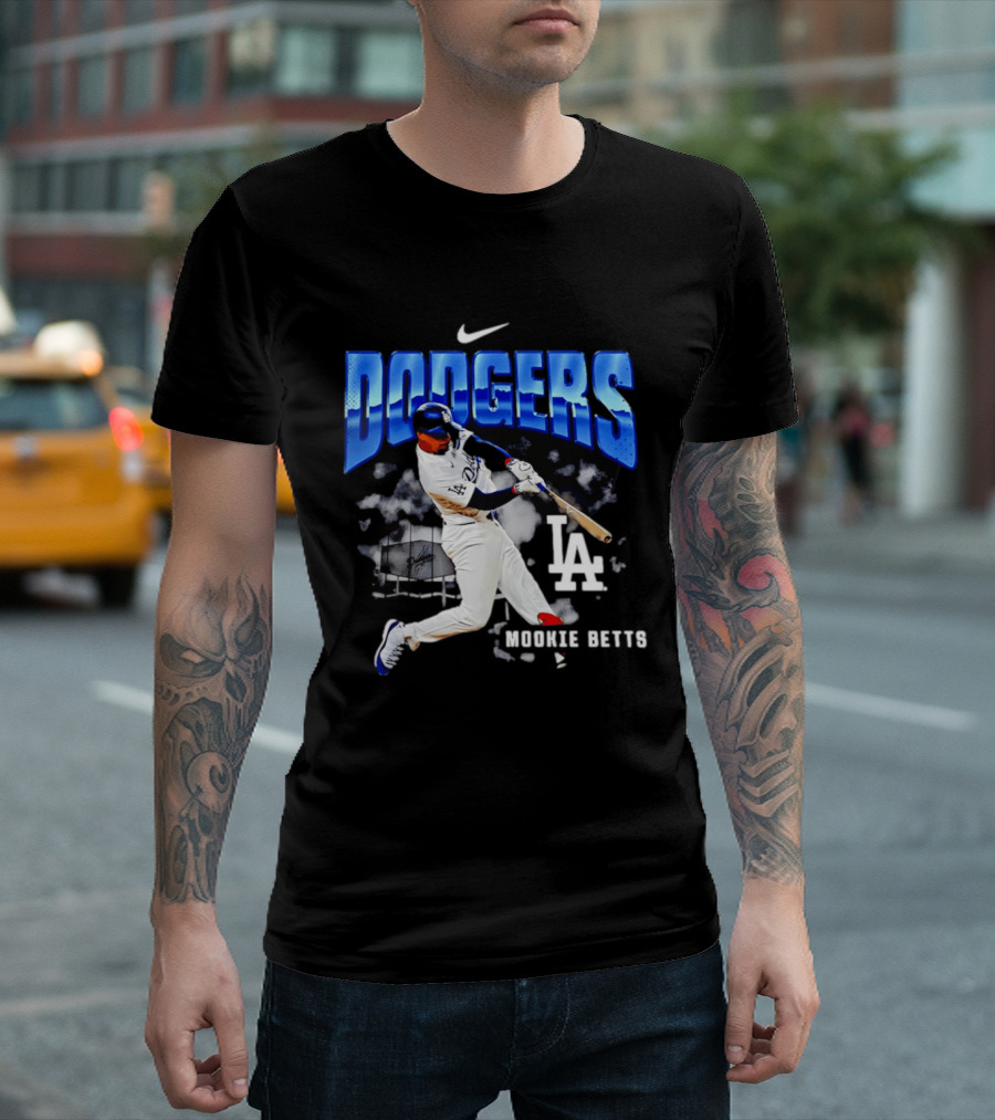 Nike Los Angeles Dodgers Mookie Betts Swing Action LA 2026 T-Shirt