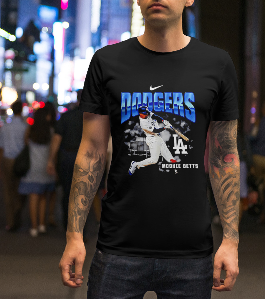 Nike Los Angeles Dodgers Mookie Betts Swing Action LA 2026 T-Shirt
