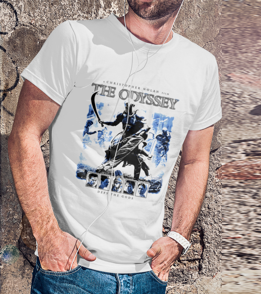 A Christopher Nolan Film The Odyssey Defy The Gods Movie Epic Adventure T-Shirt